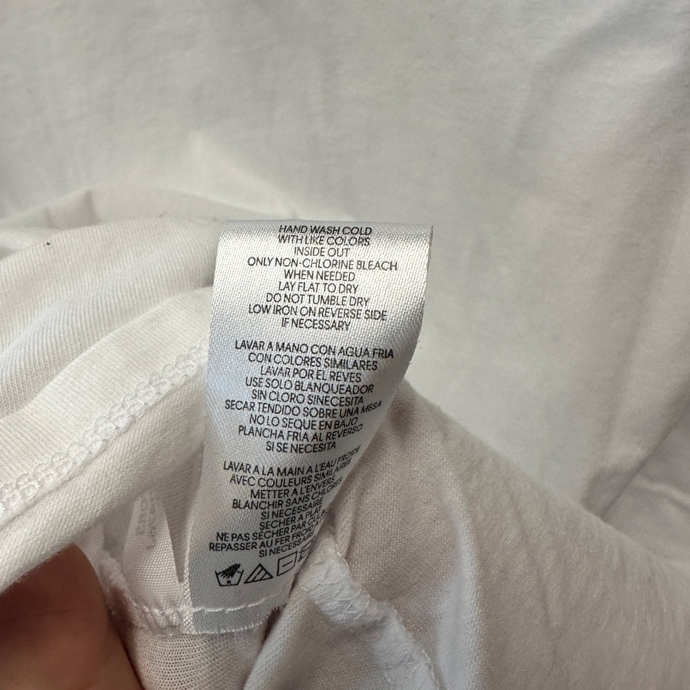 Karl Lagerfeld Paris White T-Shirt Women's Size XL Rhinestone Bling - Picture 9 of 12